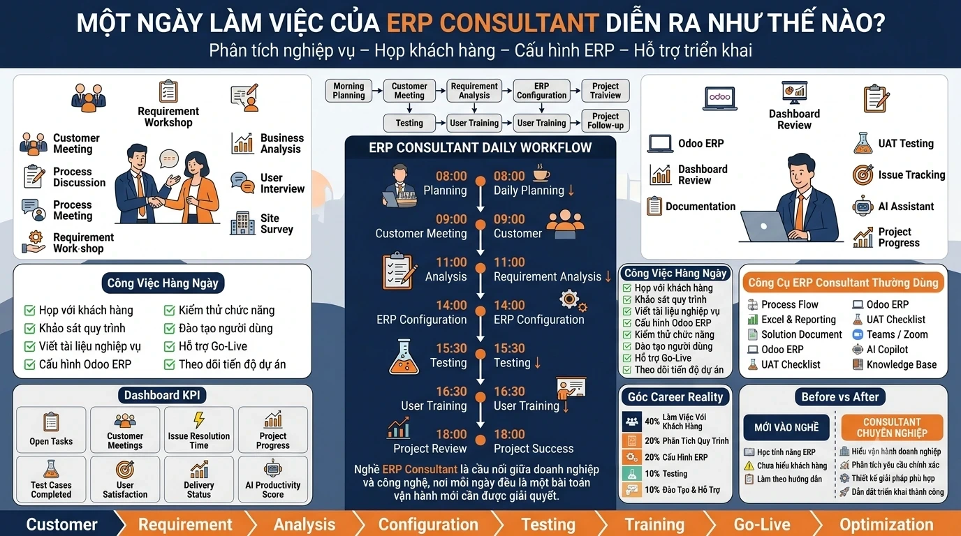 Một ngày làm việc của ERP Consultant diễn ra như thế nào?